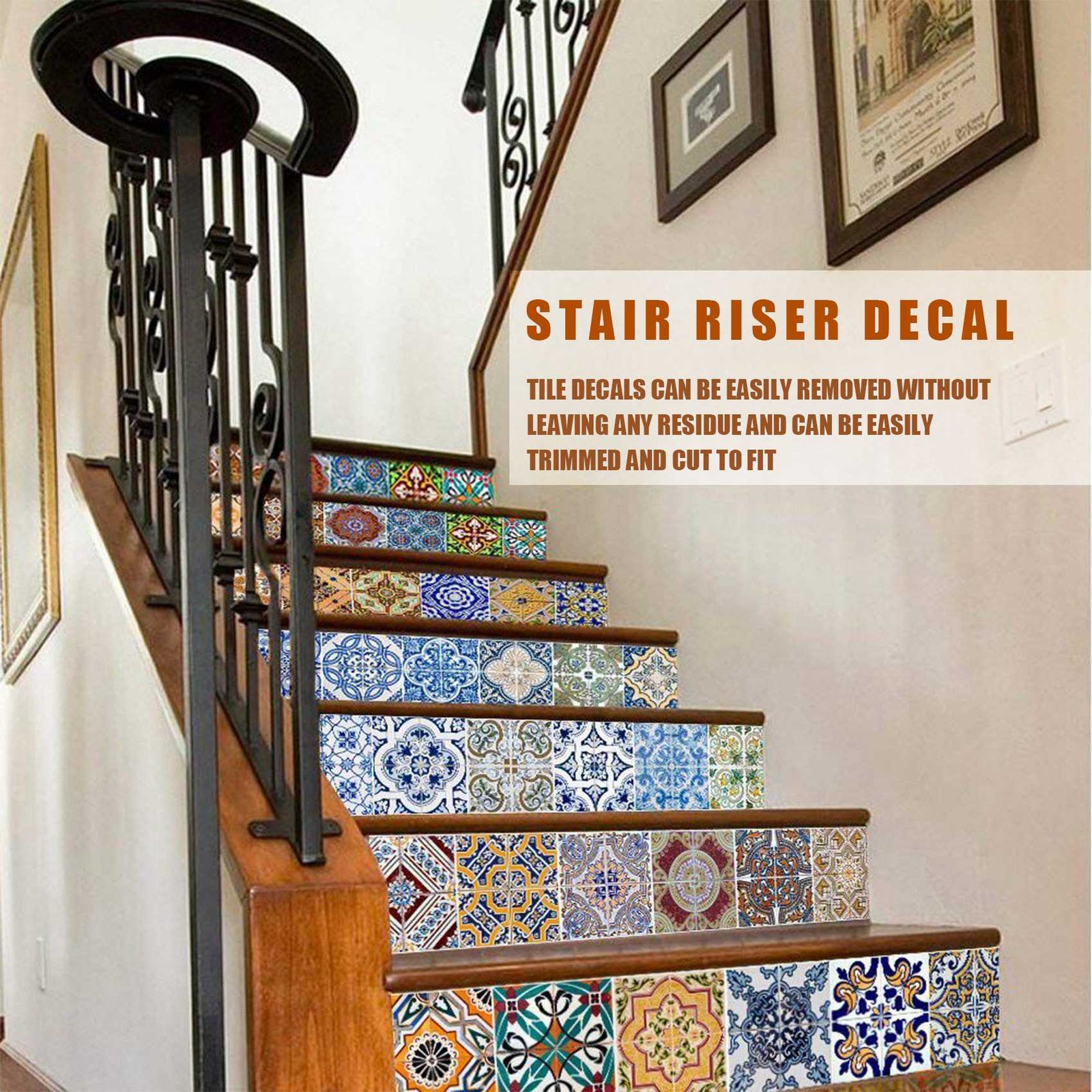 Peel and Stick Tile Backsplash Stair Riser Decals DIY Tile Decals Mexican3749