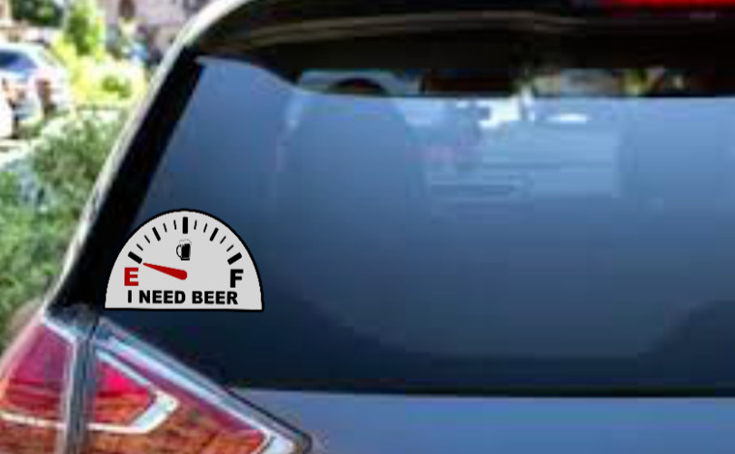 Beer (I Need Beer) 4" Car Vinyl Decal Window Cooler Trailer Bar Golf Cart Laptop