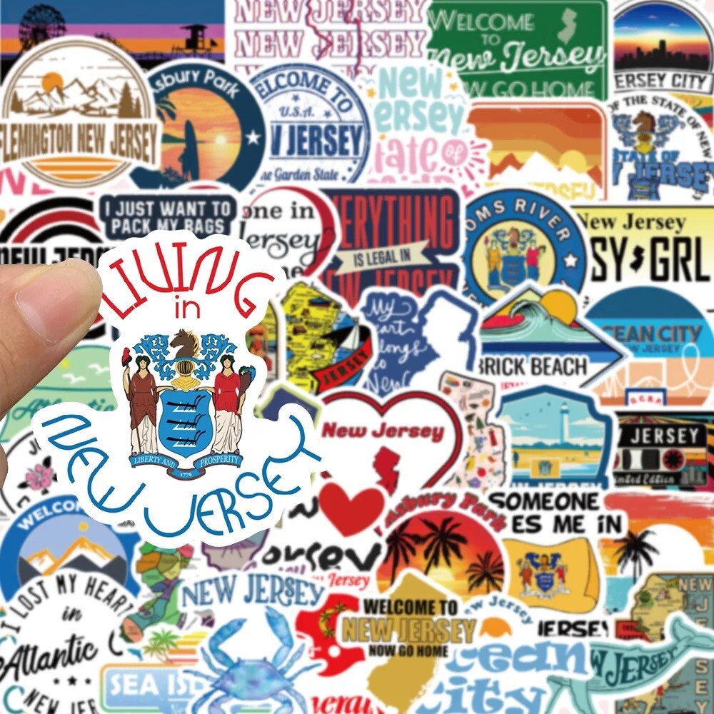 10 Random New Jersey Stickers NJ Garden State Decal Laptop Hydro Free Shipping