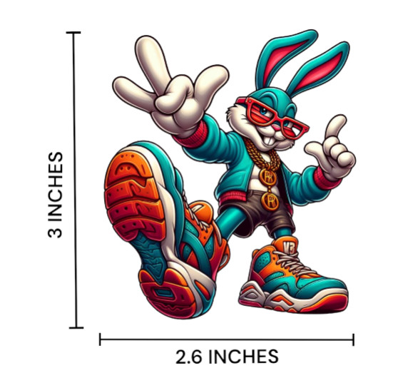 Bunny Stickers Sublimation DIY Stickers for T-shirts Hats Jackets Bags Crafting