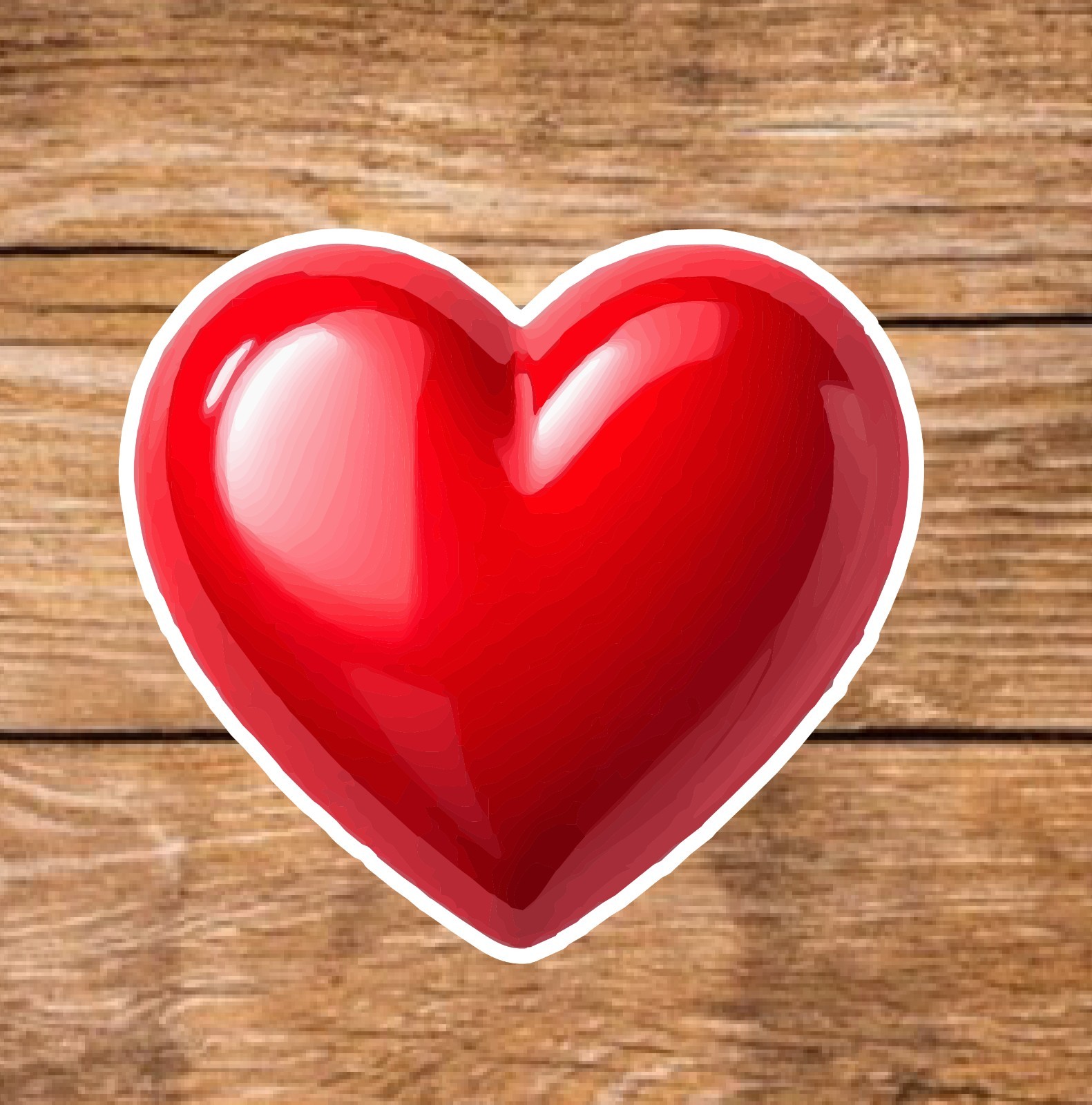 Heart (10 Sticker Set) 2in, Waterproof, Glossy Finish Vinyl.