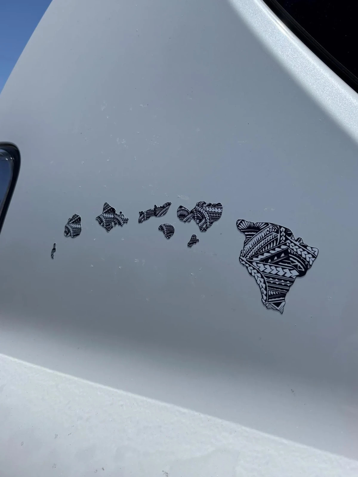 Tribal Island B/W Flag Hawaiian Map Hawaii Decal Car / Truck Window Sticker