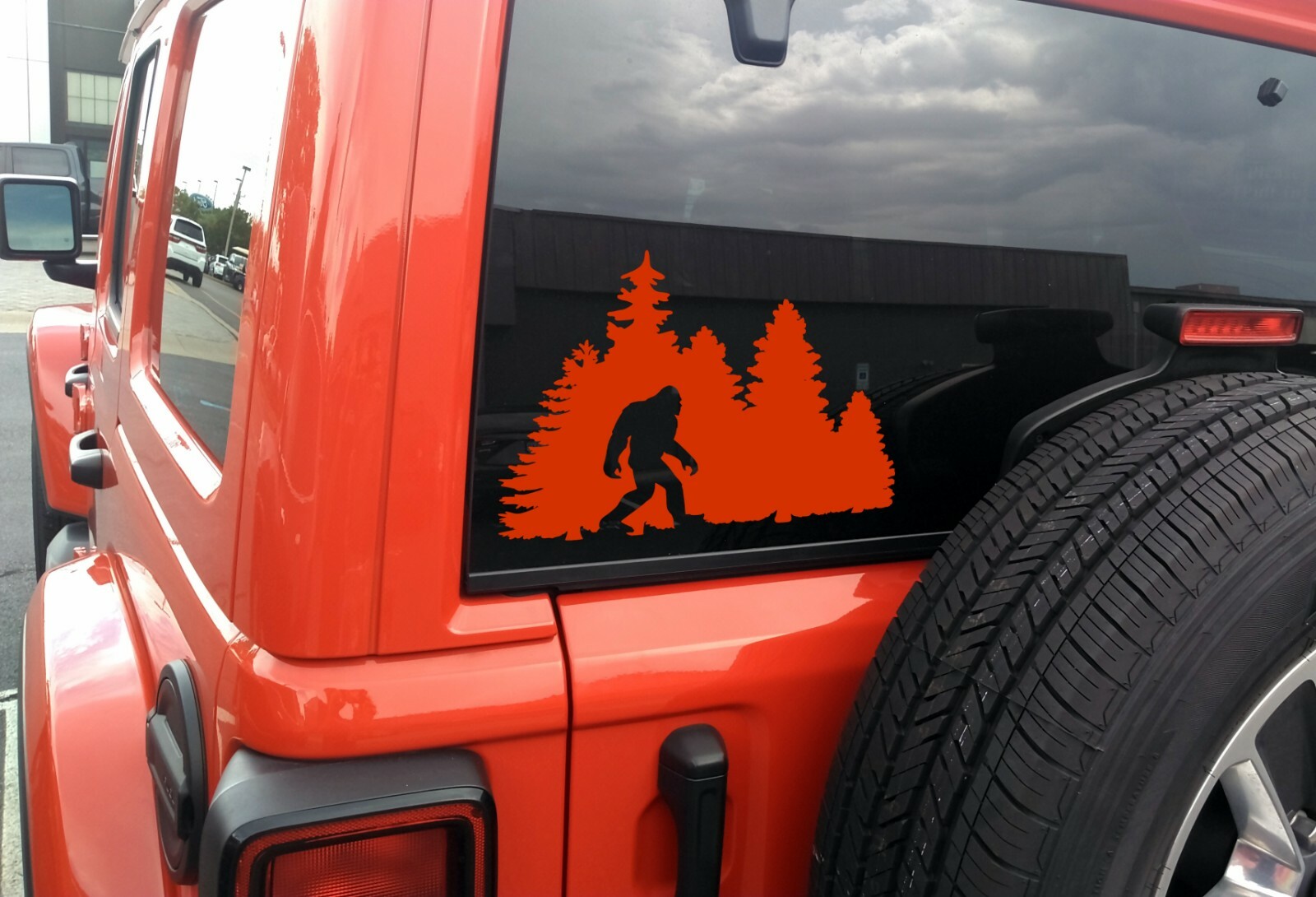 Bigfoot in Trees Vinyl Decal V11 – Sasquatch Forest Line PNW – Die Cut Sticker