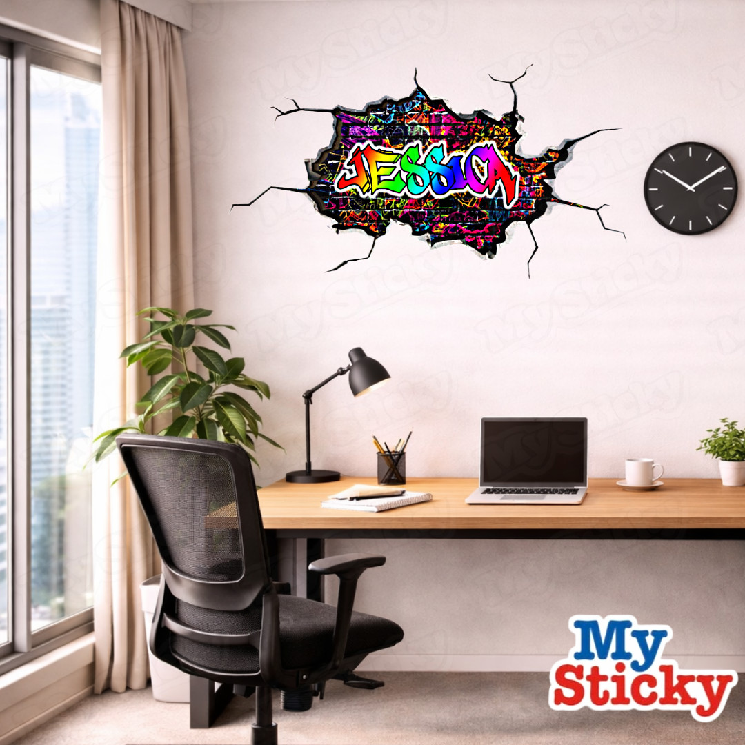 3D Graffiti Name Custom Personalized Vinyl Wall Sticker DIY Room Decor Kids New