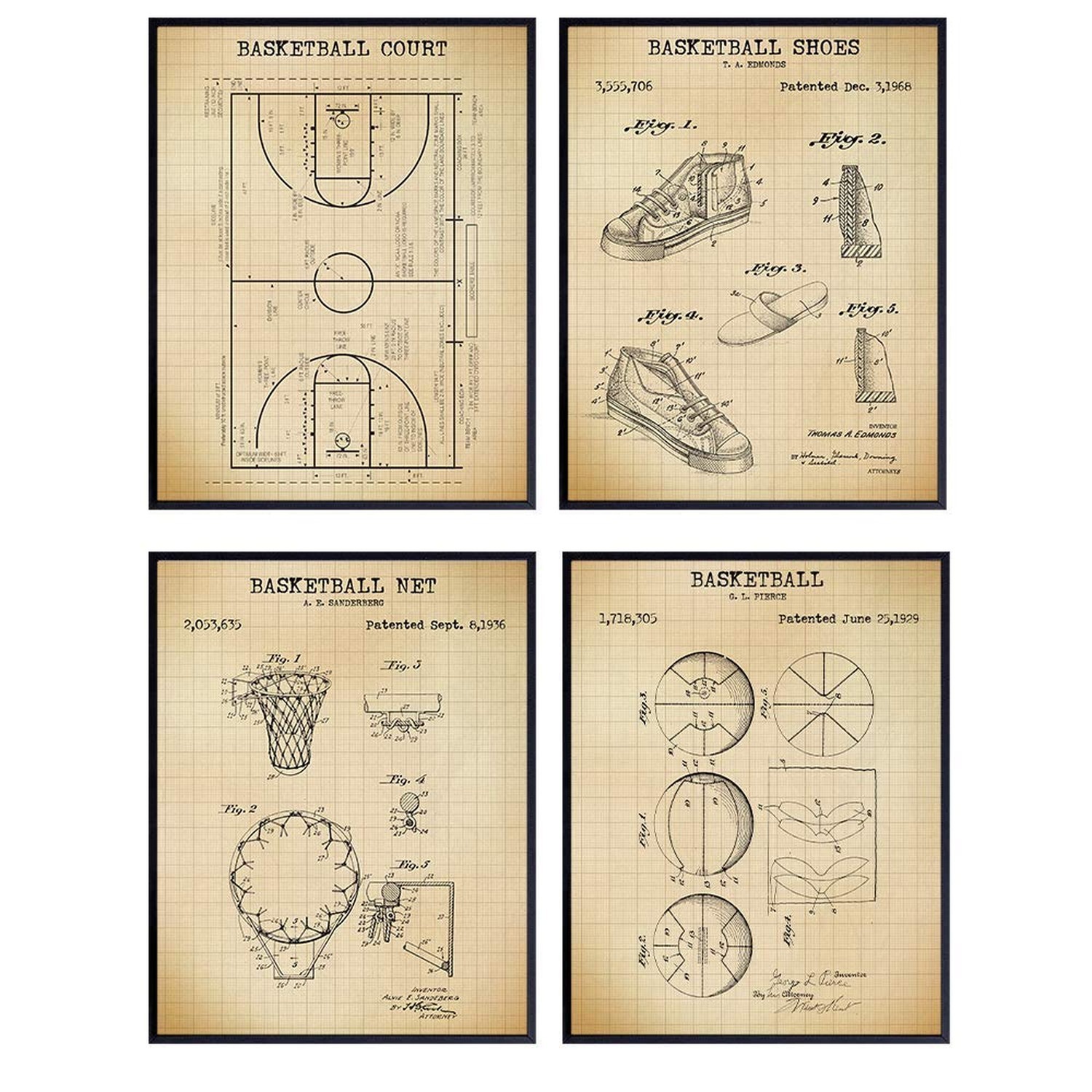 Basketball Patent Prints – Cool Unique Gift or Home Decor for Boys Room, Kids…