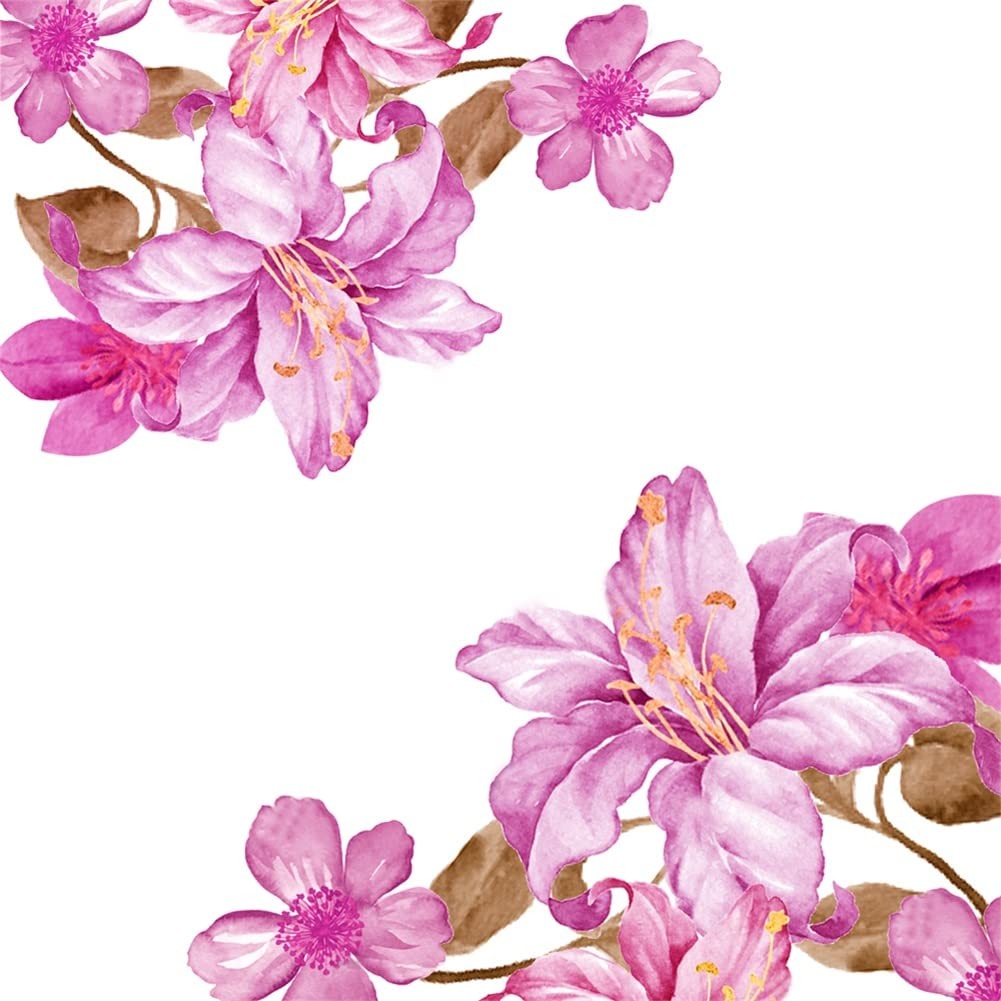 Giant Pink Flowers Wall Decals Lily Floral Wall Stickers DIY Removable Large …
