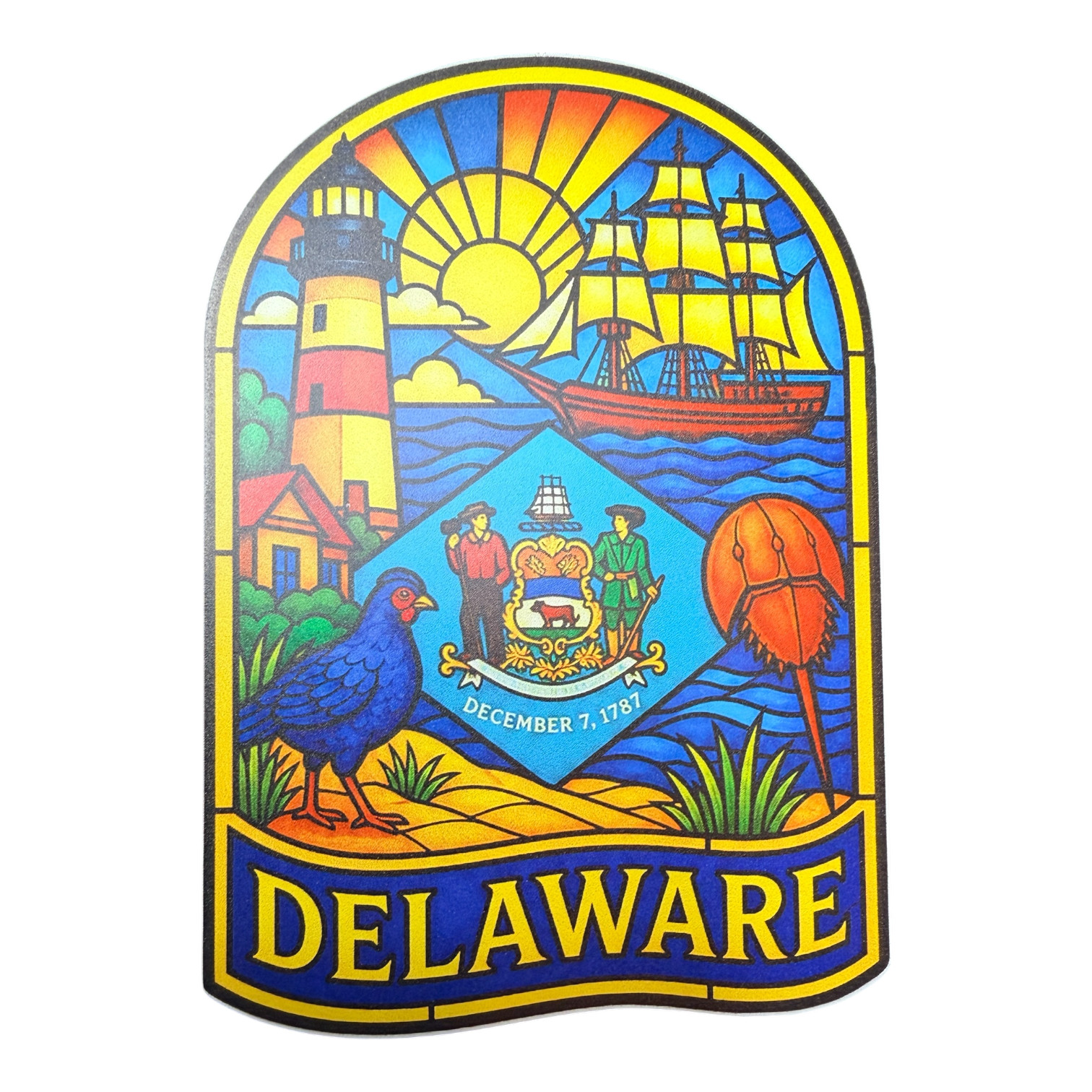 Delaware Sticker Vintage Travel Decal Vacation Souvenir DE Vinyl Laptop Bumper