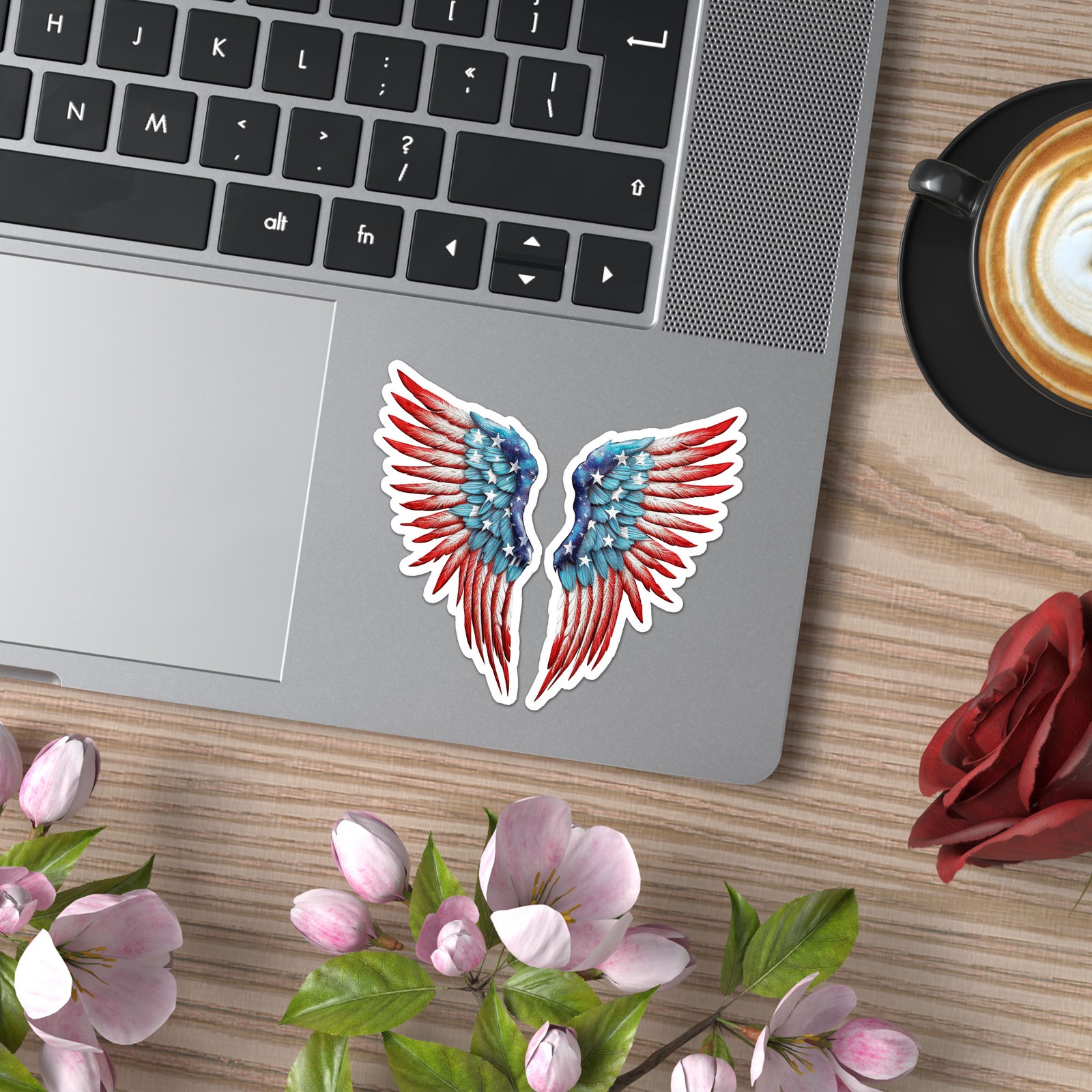 American Flag Angel Wings – Vinyl Decal Sticker – Car Window Laptop – ebn9442