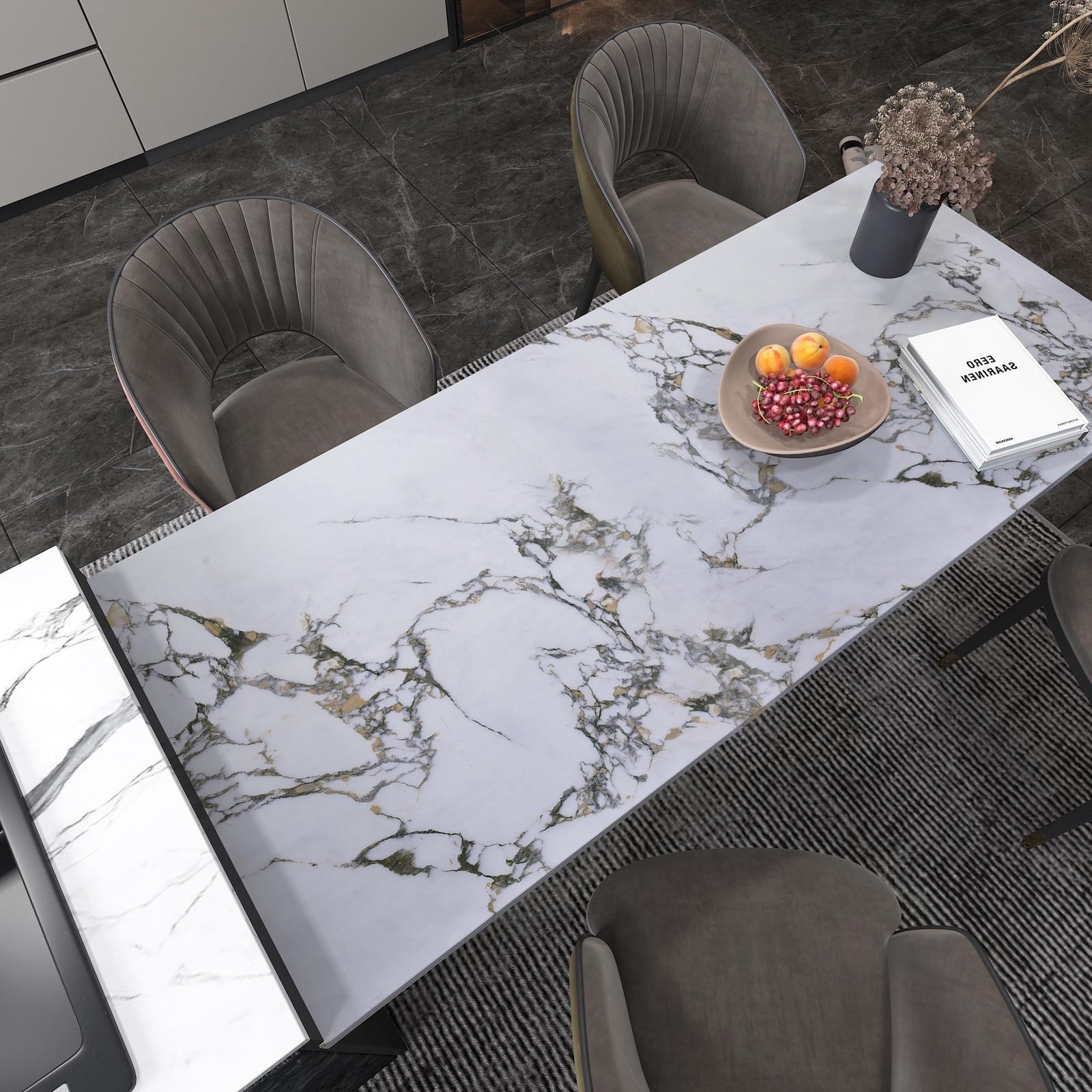 White Gold Marble Granite Contact Paper peel and stick for Kitchen Bathroom C…