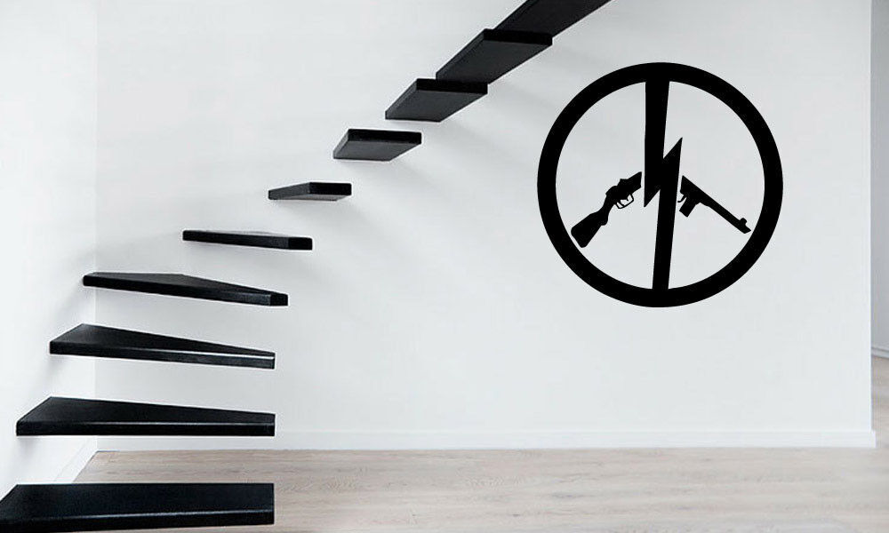 No Guns Pacifism Sign Simbol Mural Wall Art Decor Vinyl Sticker z425