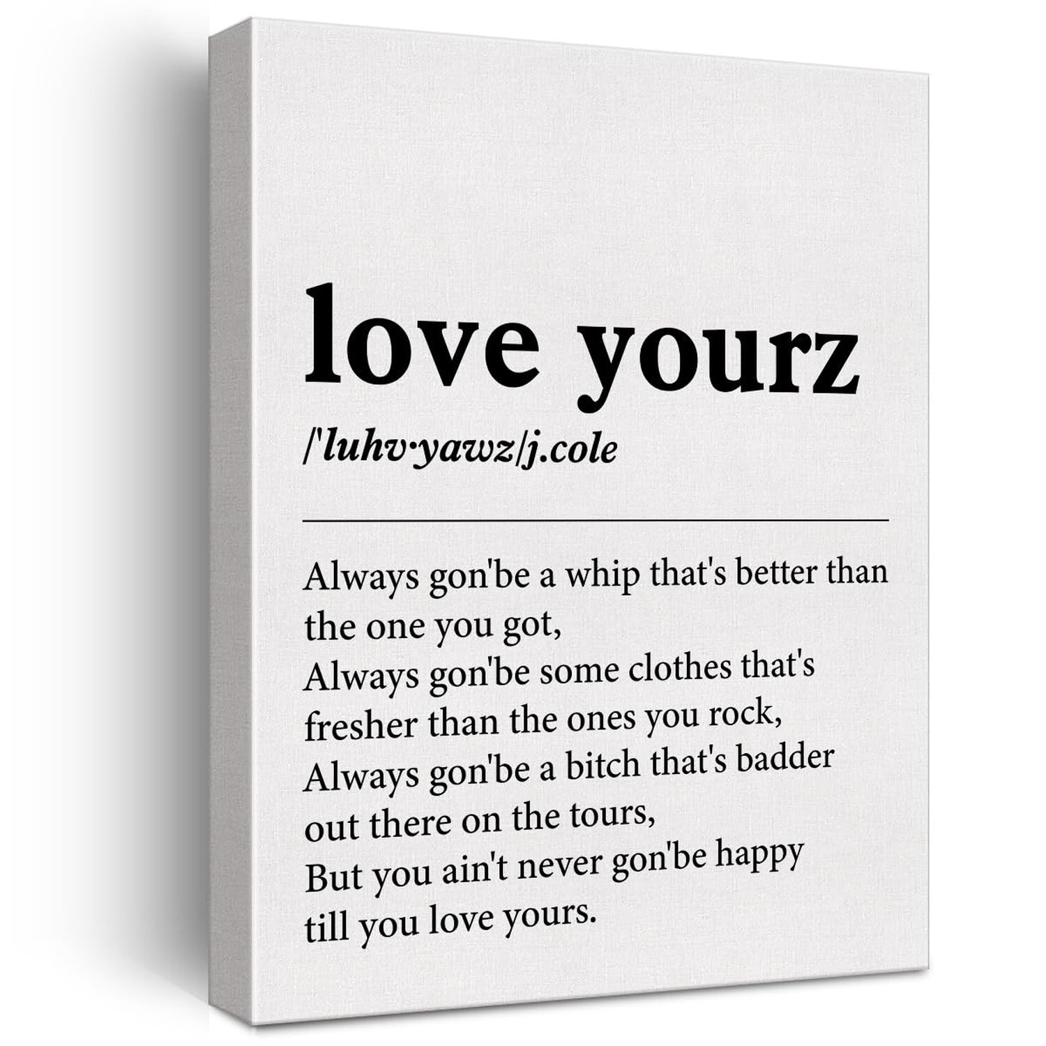 Music Wall Art Decor Music Quotes Poster Framed Painting Print Love Yourz Def…
