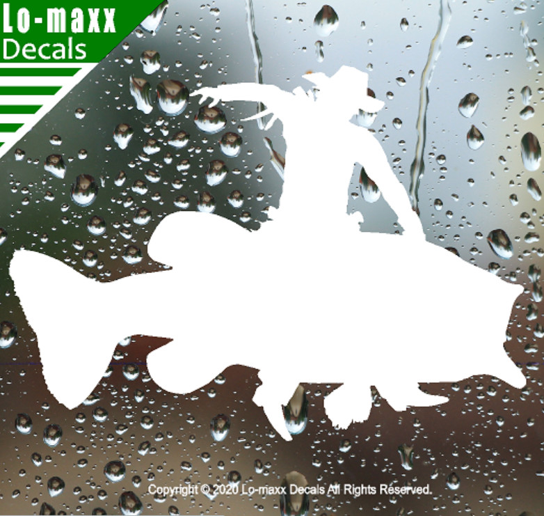 Largemouth Bass Rodeo Cowboy Western Freshwater Fishing Die Cut Vinyl Decal