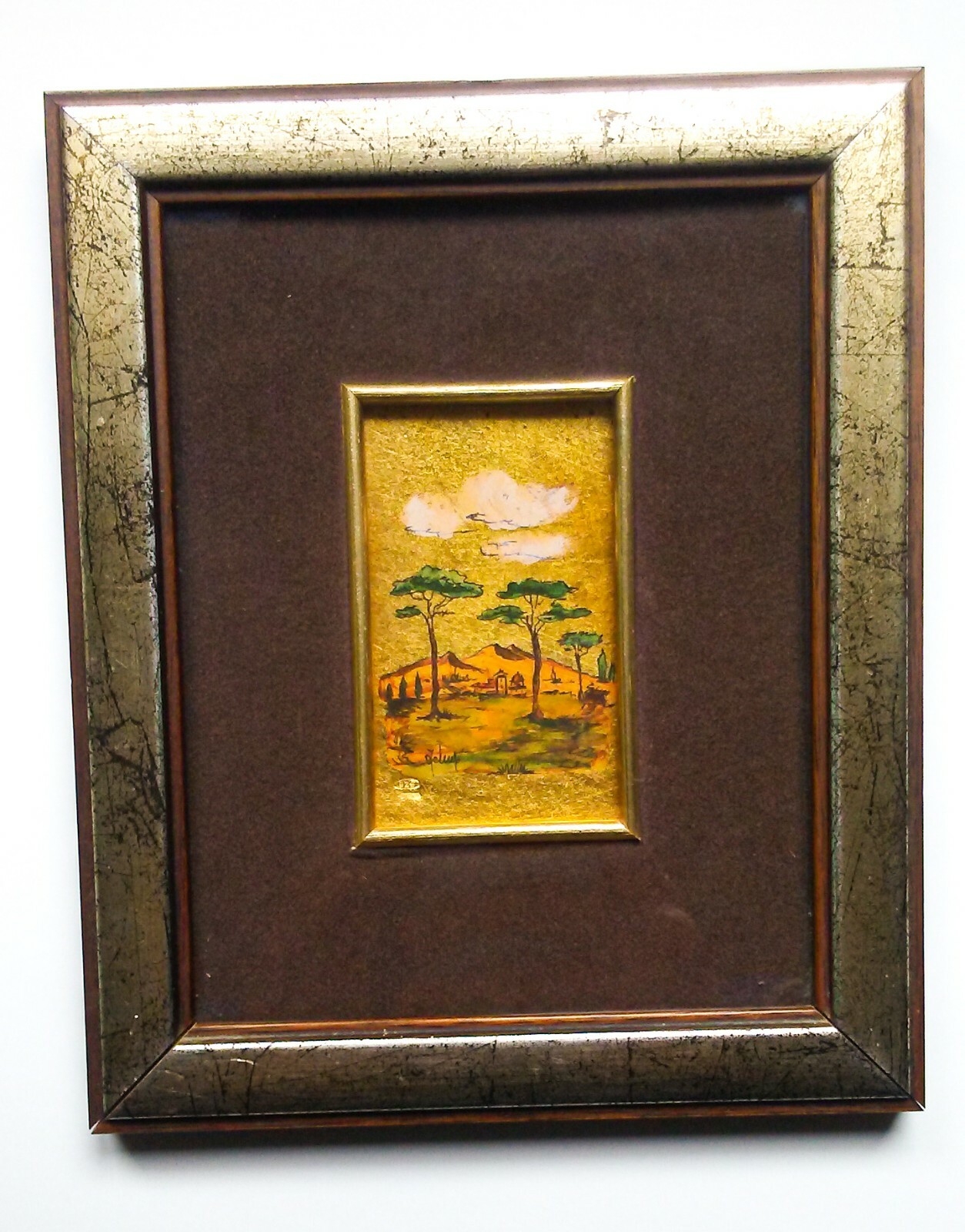 Gold leaf picture on 925 silver foil Florence