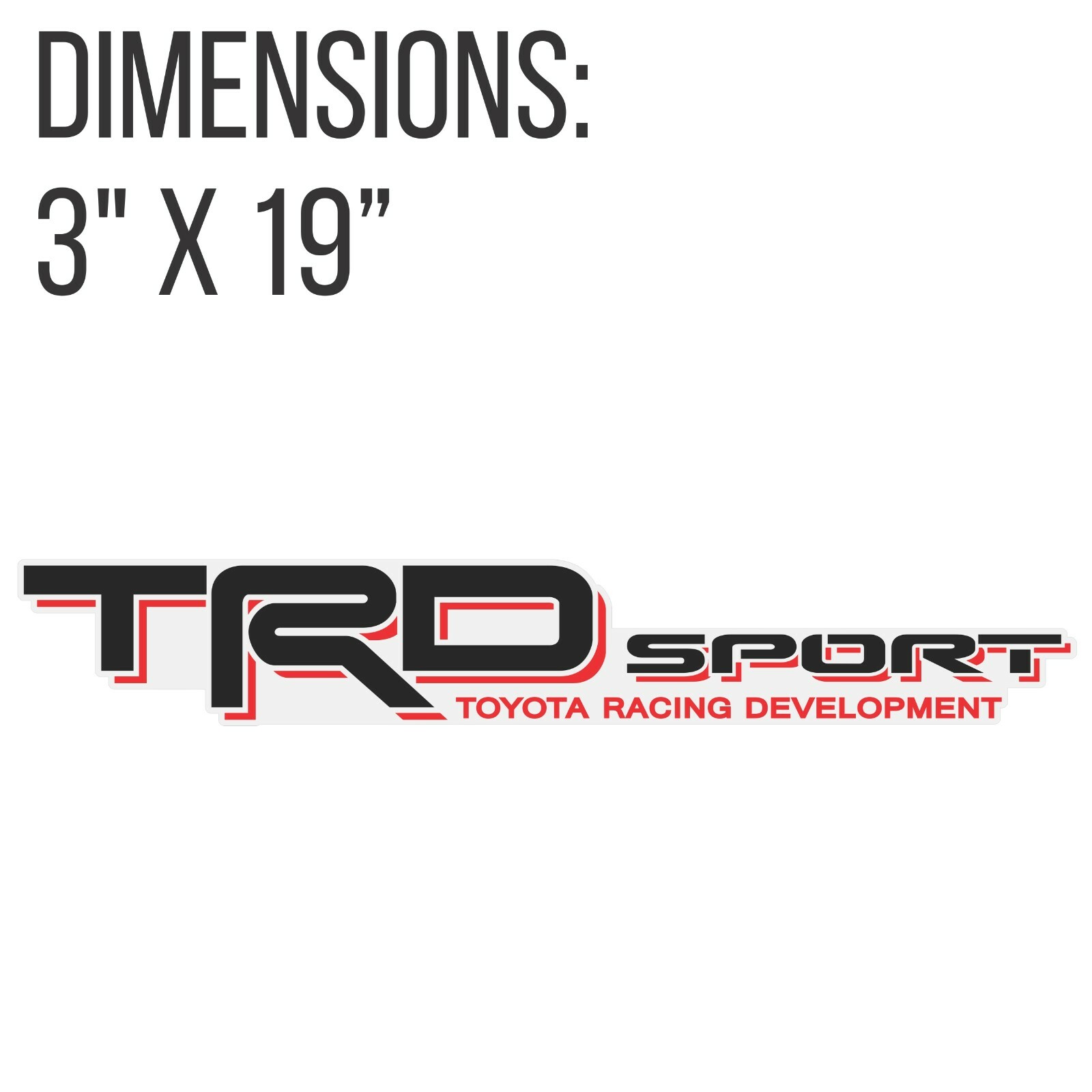 TRD SPORT TOYOTA RACING DEVELOPMENT Truck Decal Set of 2 Clear Vinyl Sticker