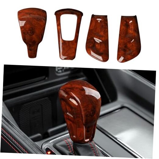 Car Gear Shift Knob Cover Trim Wood Grain Decal Sticker fits for 2019 Gear Knob