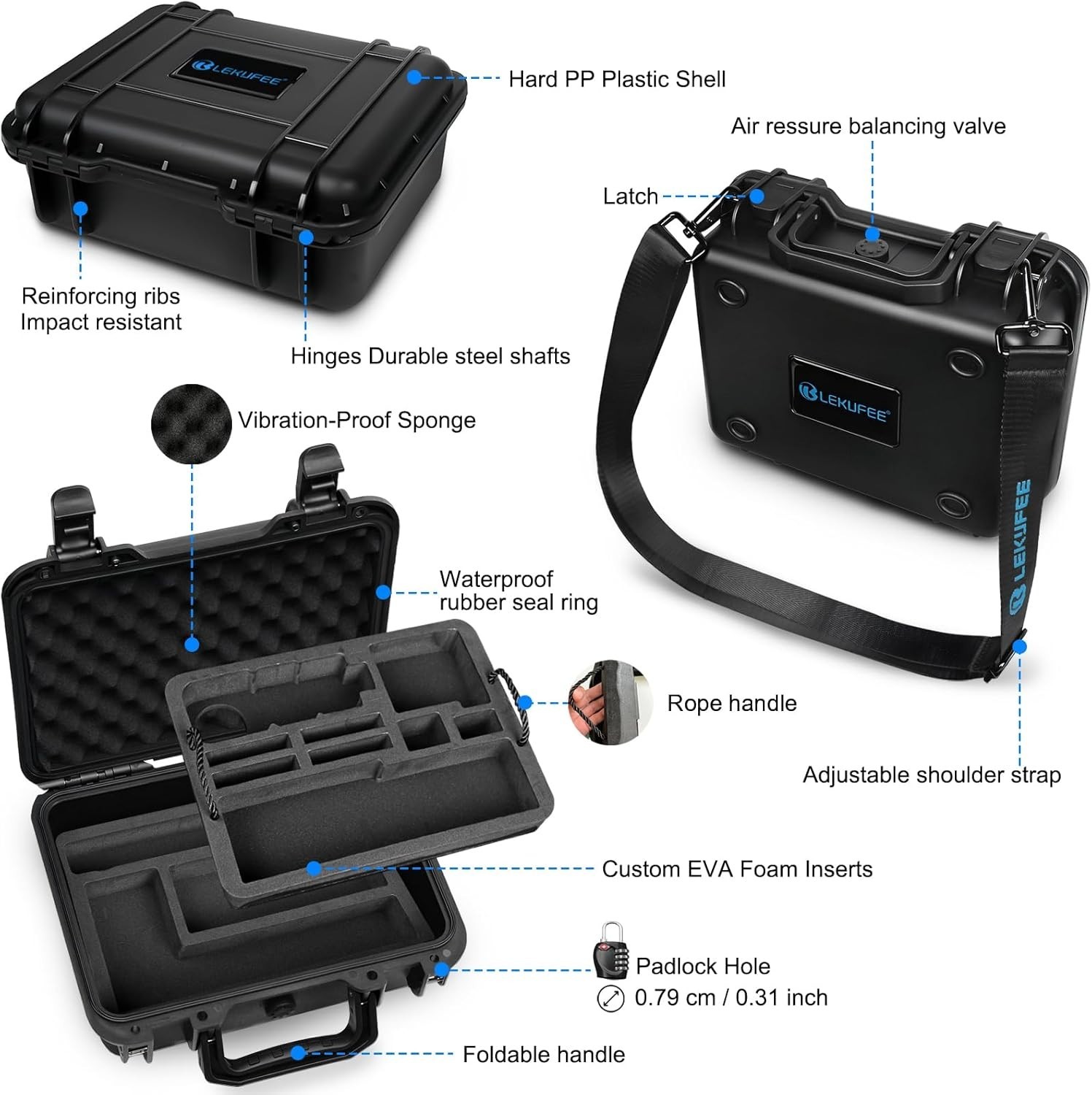 Waterproof Hard Case for Insta360 X5 X4 X3 Action Camera & Accessories – 4x Batt