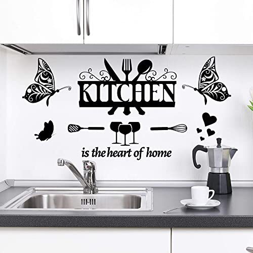 Large Kitchen Wall Decals Quotes The Kitchen is The Heart of Home Sign Decor