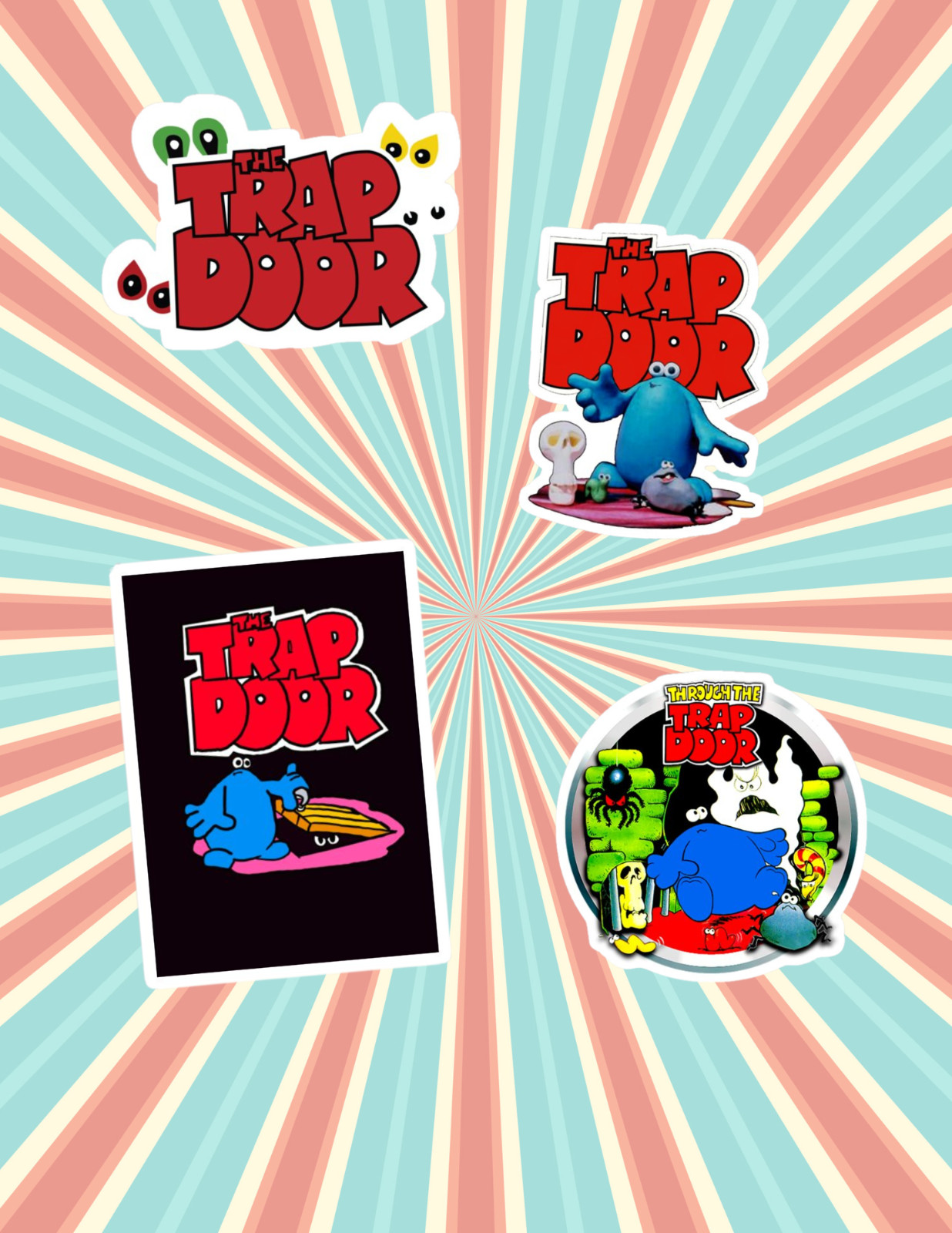 Trap Door 80's Cartoon 4pc Sticker Pack