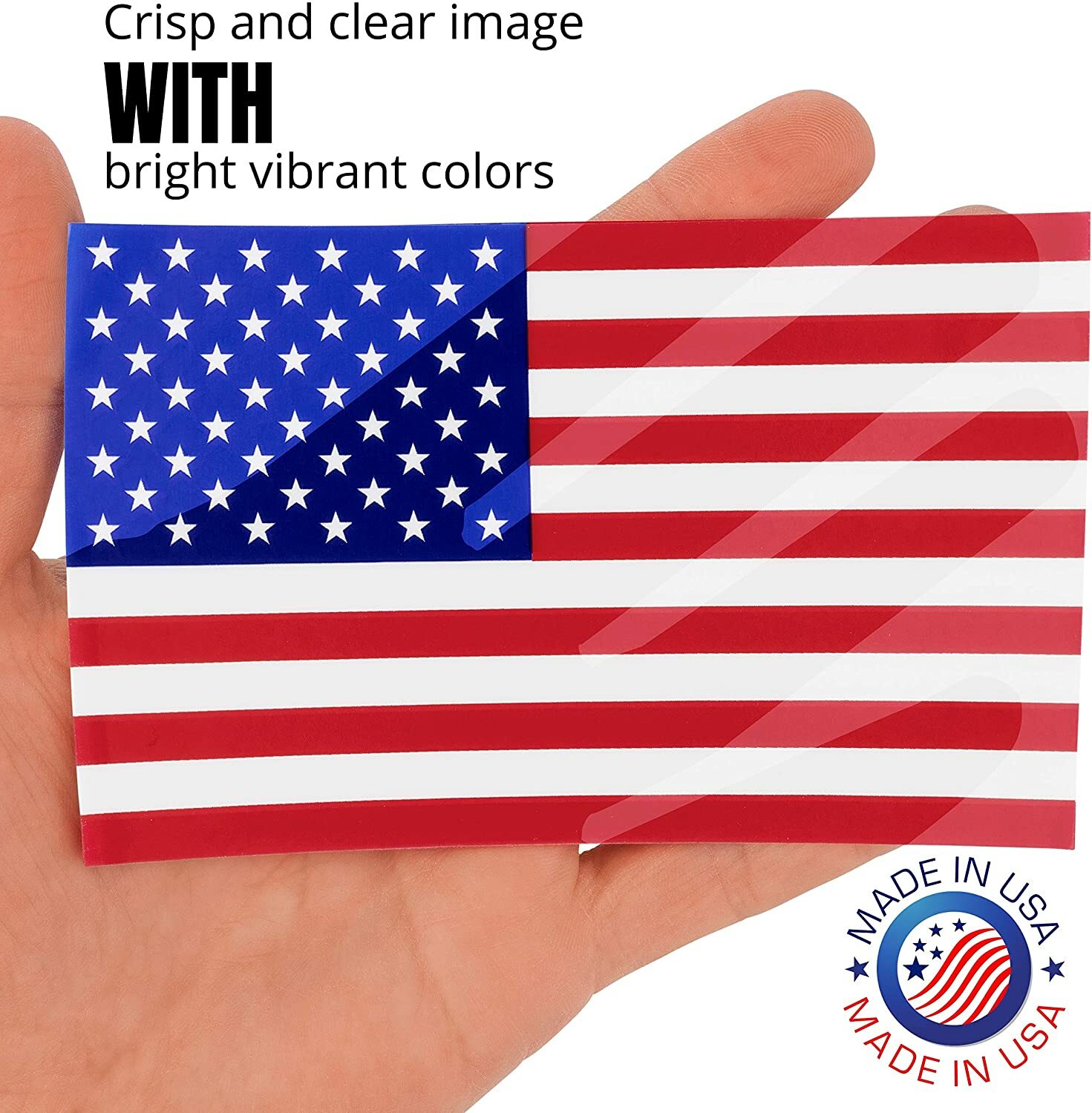Gold Graphics American Flag 3" X 5" Vinyl Decal PACK OF 6