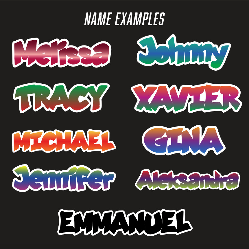 Custom Personalized Vinyl Graffiti Name Decal Sticker Car Window Tumbler Flask