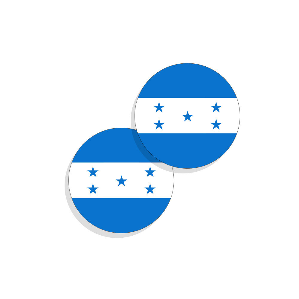 Honduras Flag Stickers Flag Decals Vinyl Round Indoor Outdoor Circles 4 pack