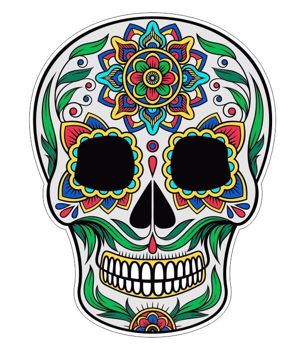 Sugar Skull Sticker A14