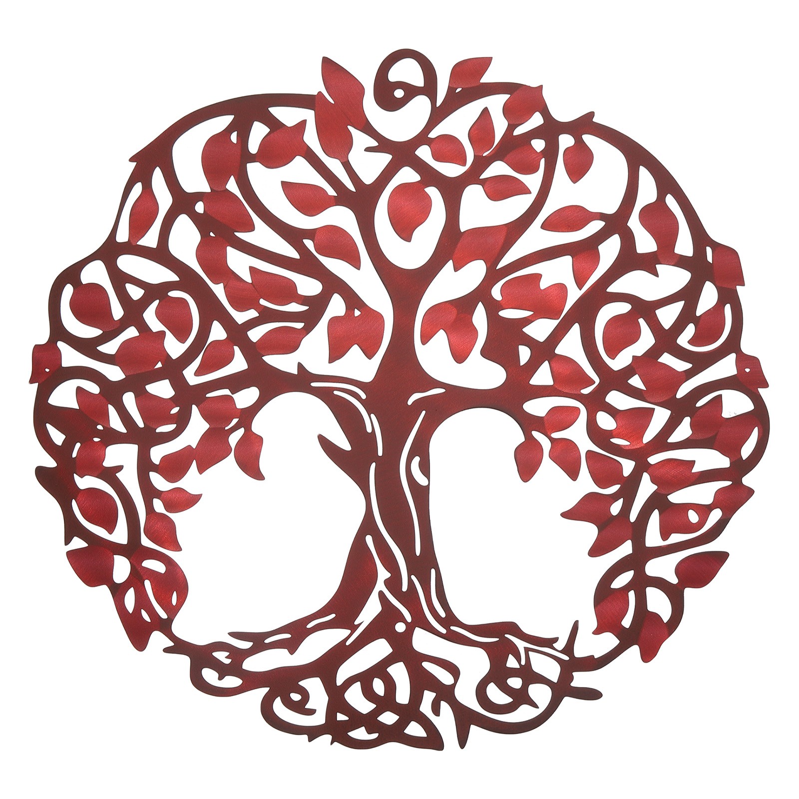Metal Tree Wall Decor Tree of Life Wall Sculpture Decoration Red Brown