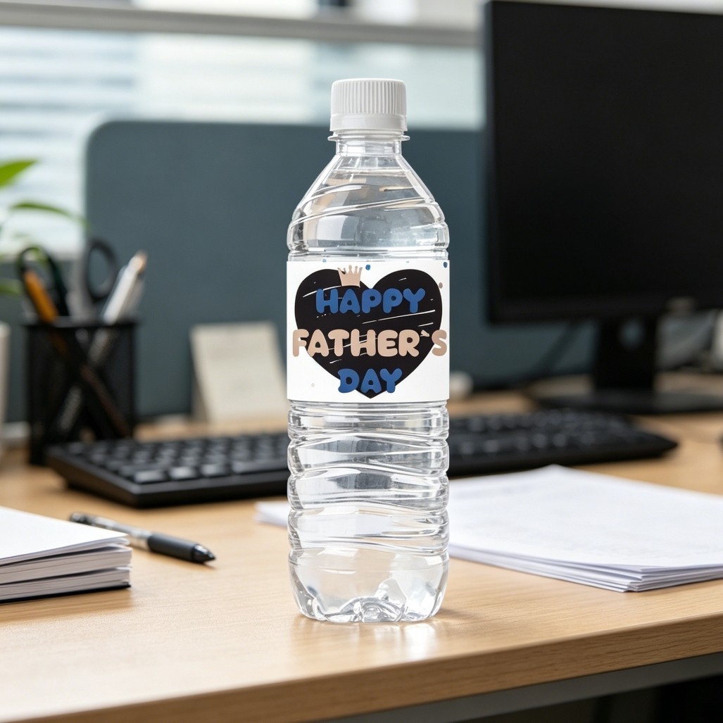 For Father Day Celebration Father Day Bottle Stickers Bright Vibrant Colors