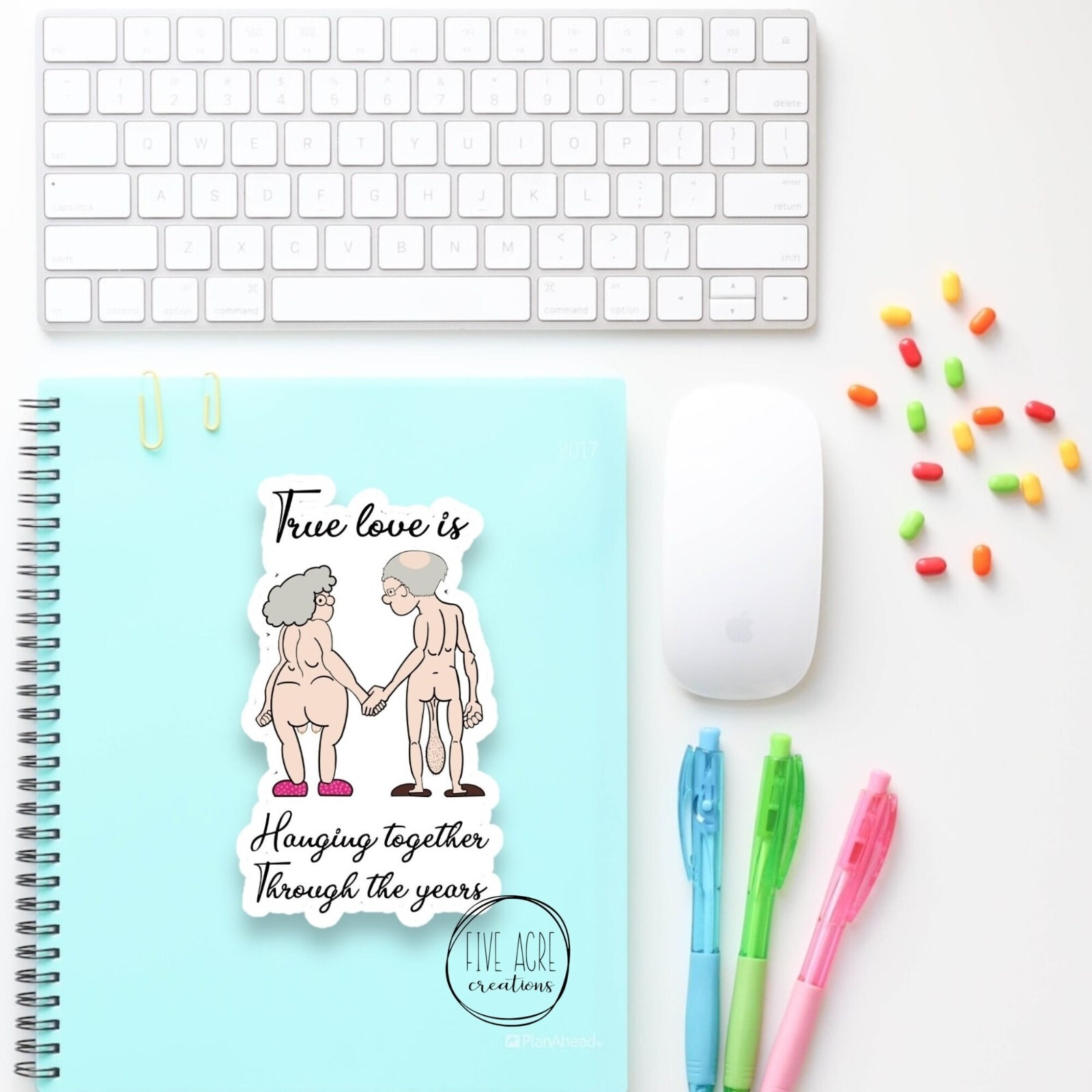 True Love Is Hanging Together Through The Years | Waterproof Sticker Decal