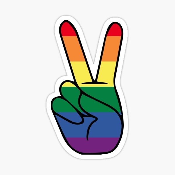 peace out Rainbow Cute Fun Love Is Love Sticker gay pride