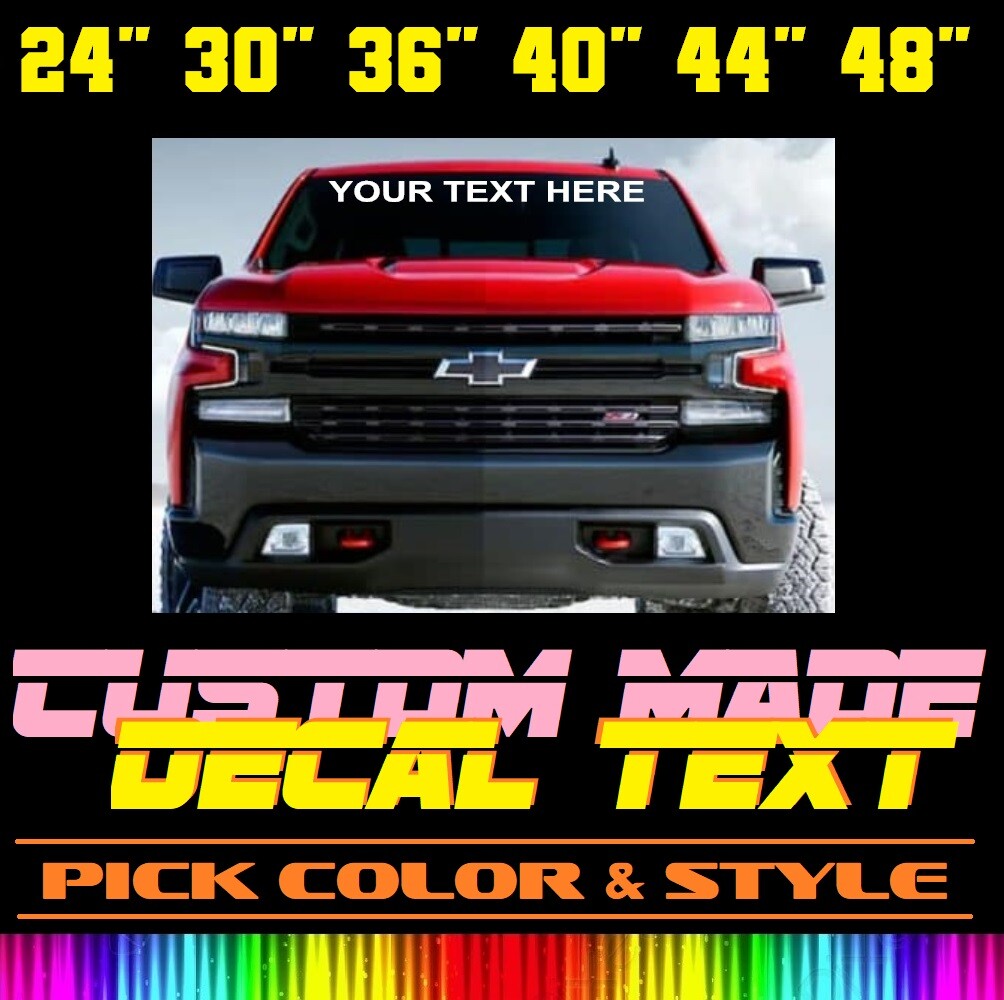 Custom Windshield Text Lettering Vinyl Decal Sticker Business Sign Truck,Car,Bus
