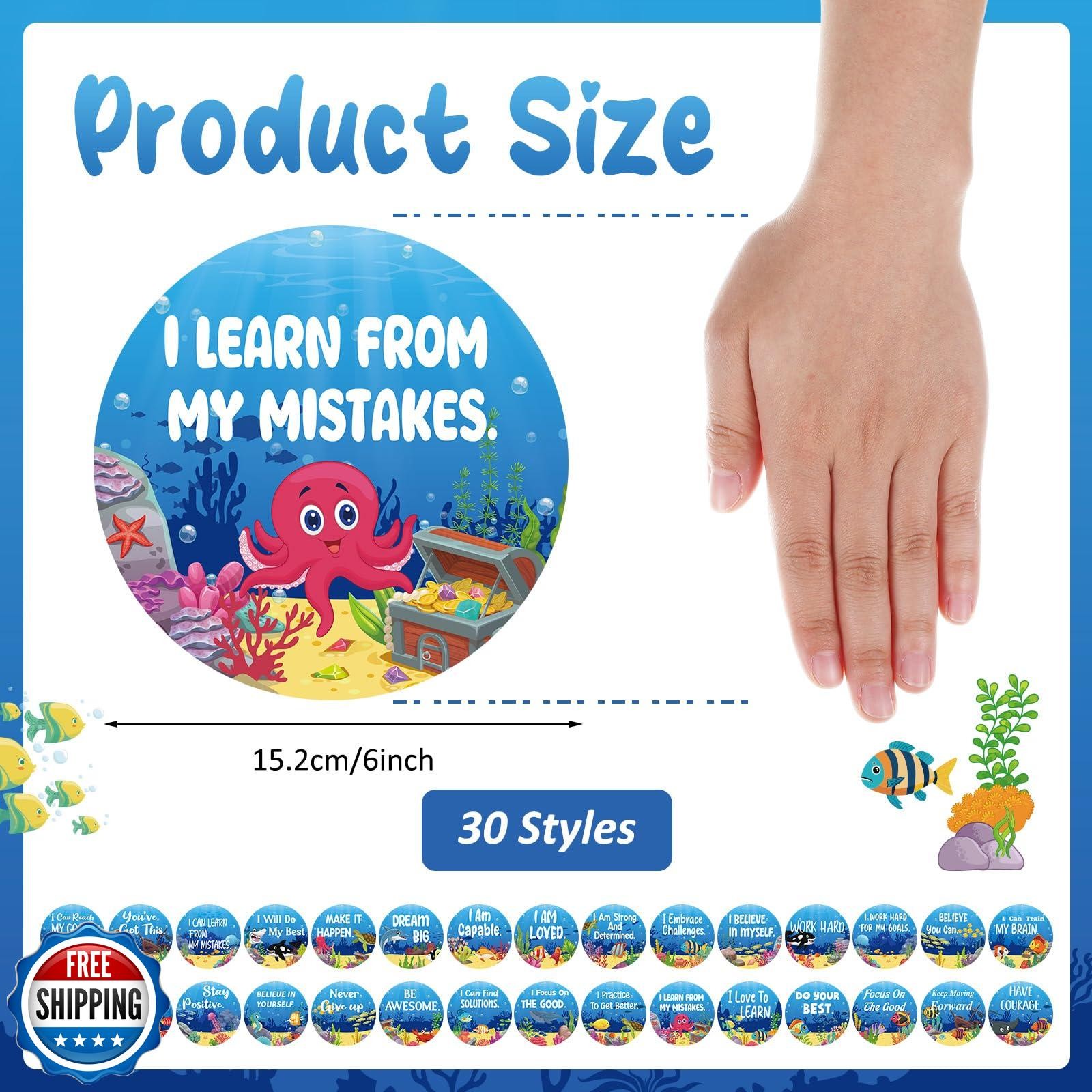 Outus 30 Pcs 6" Classroom Floor Stickers Line up Spots Large Inspirational F