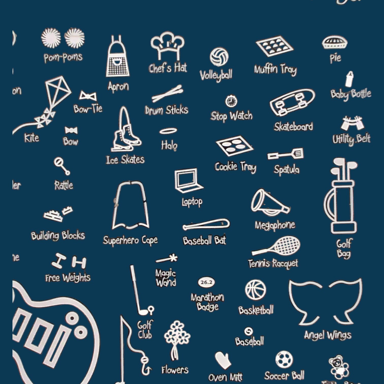 The Peel People Stick Figure Window Stickers Accessory & Flags Pack 59 Decals