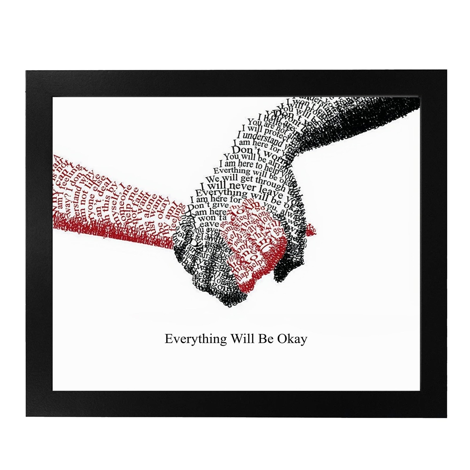Everything Will Be Okay- Inspirational Wall Art Print, Motivational Hands Pri…
