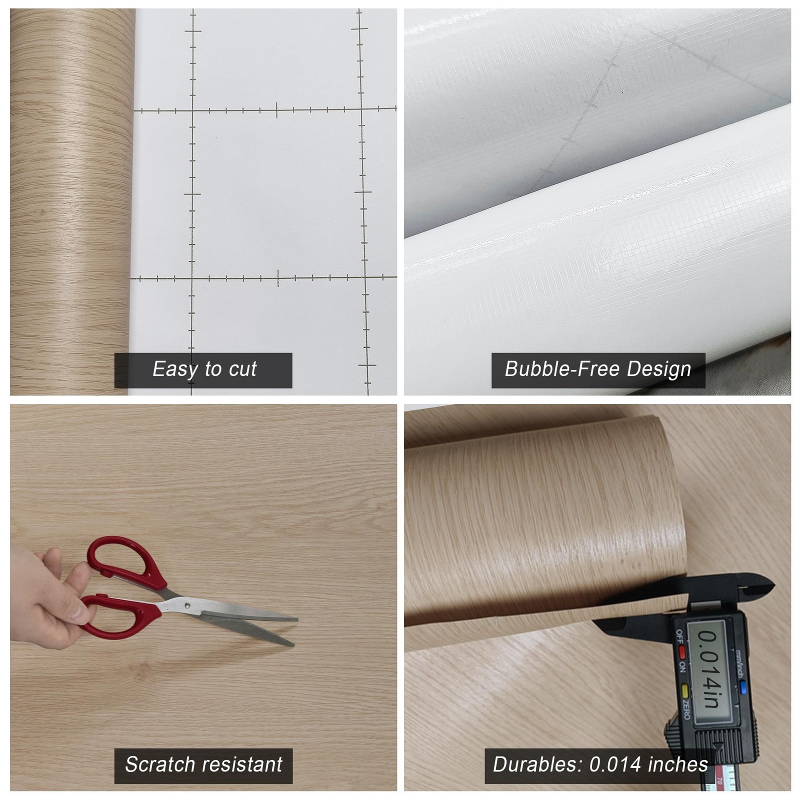 Light Wood Contact Paper Peel and Stick Beige Maple Wallpaper 15.7"x118" Wate…