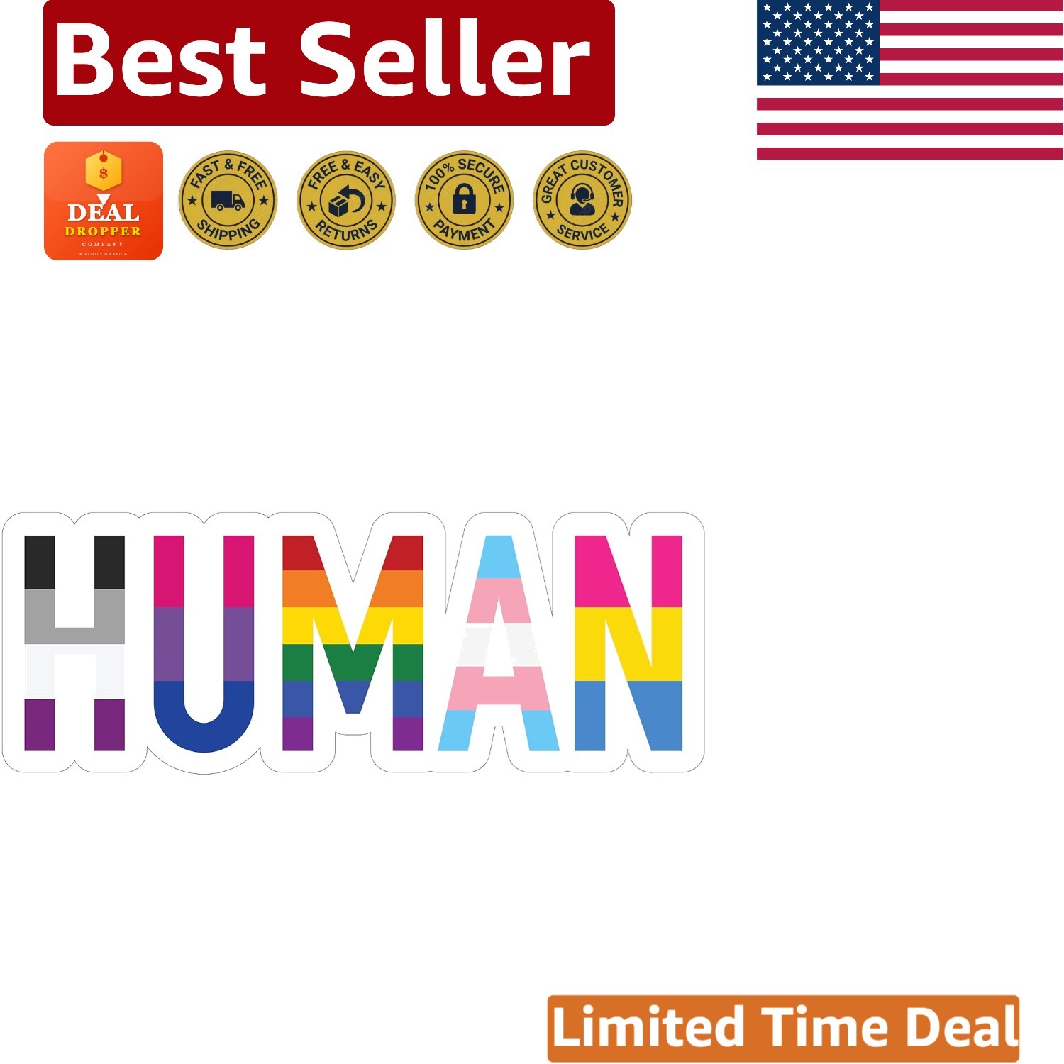Vibrant 6" x 2.25" LGBT+ Pride Vinyl Sticker – Unique Car & Laptop Decor