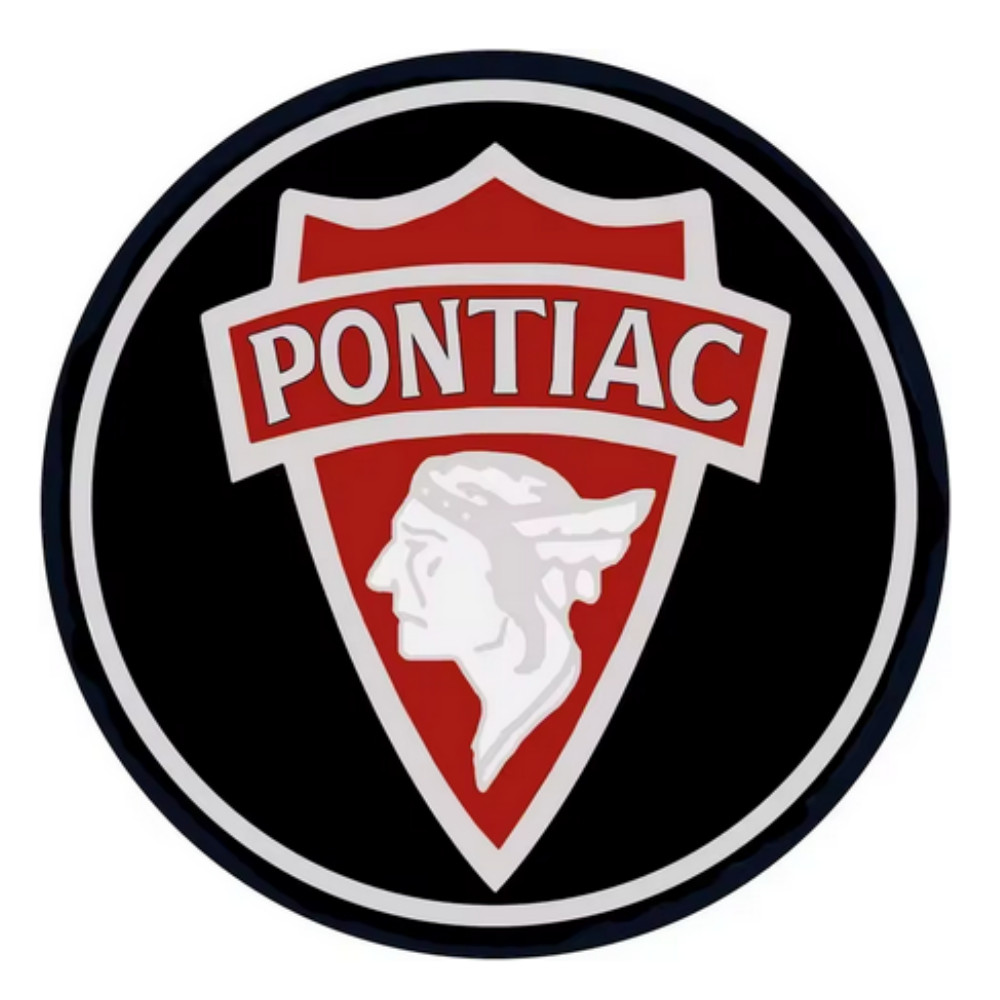 Pontiac Car Sign Sticker Vintage Replica Classic Automobile Round 5 Sizes