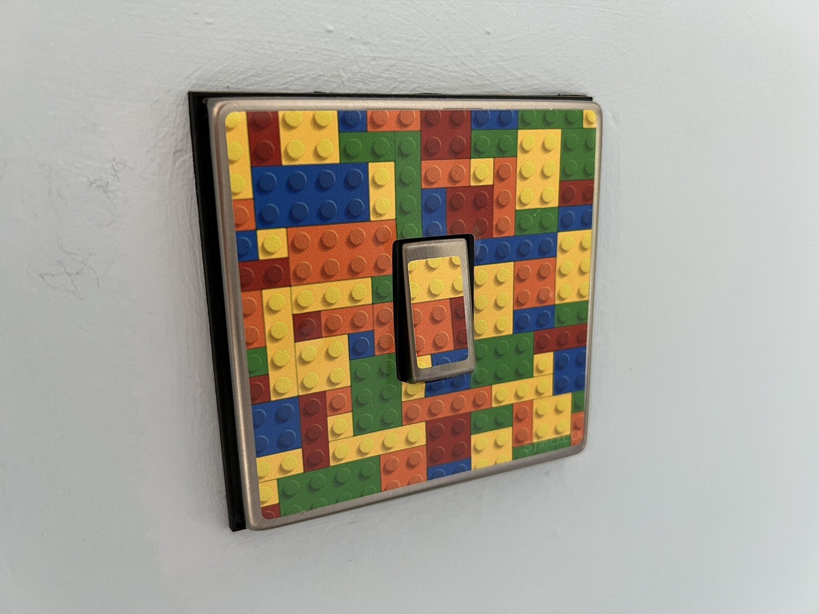 Lego Block Brick Colourful Decorative Design Single Light Switch Vinyl Sticker