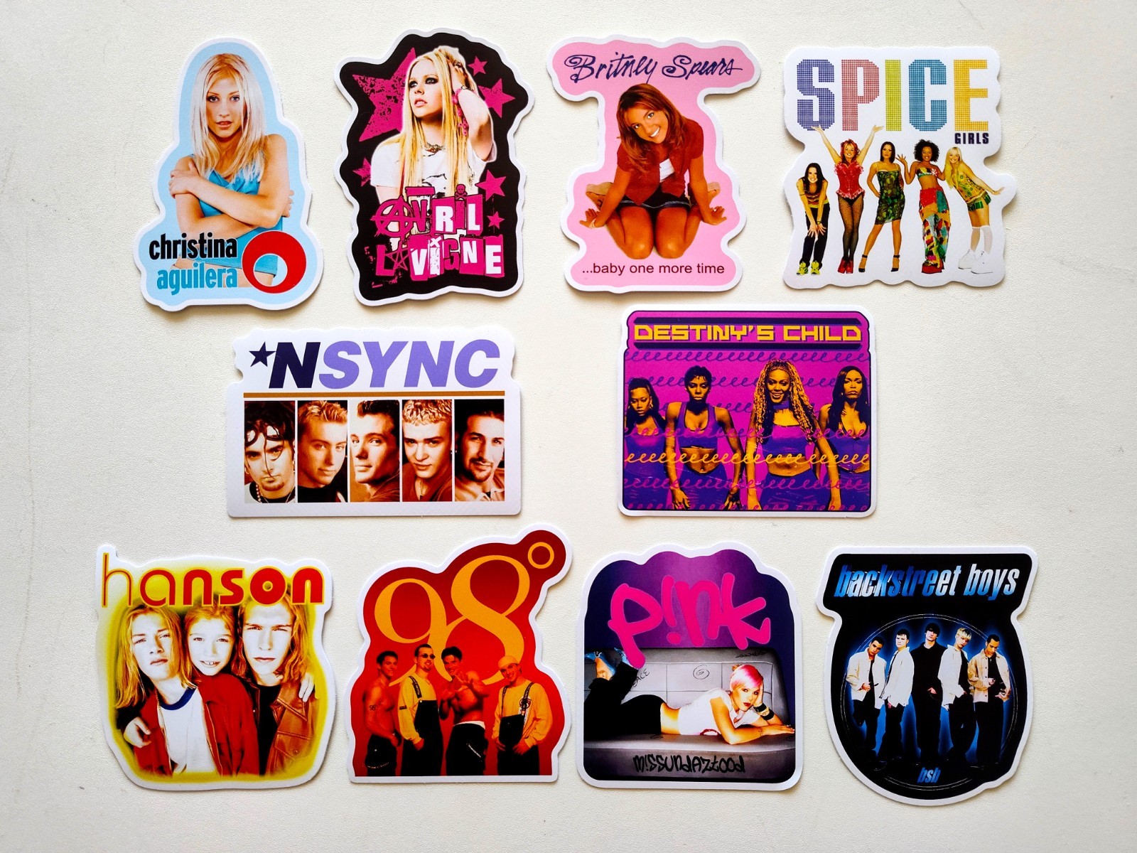 90's Pop Vinyl Sticker Lot (10 Stickers) boy band singer vintage nostalgia kid