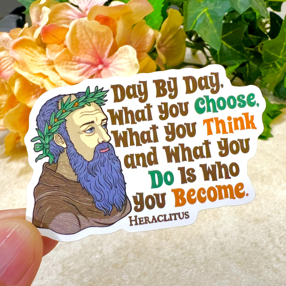 Heraclitus Quote Sticker 2pcs| Motivation Sticker | Inspirational Gift | 0071
