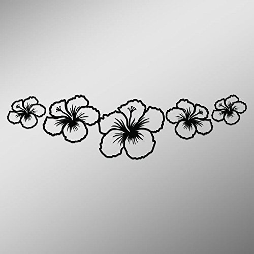 CMI DD813 Hibiscus Flower Belt Decal Sticker | 5.5-Inches by 1.5-Inches |