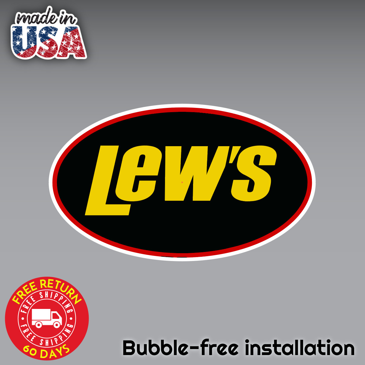 Lew's Fishing Decal Sticker 3M vinyl bubble-free installation