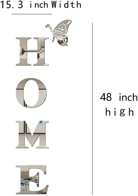 Home Wall Decor Letter Signs Acrylic Mirror Wall Stickers Decorations for Living