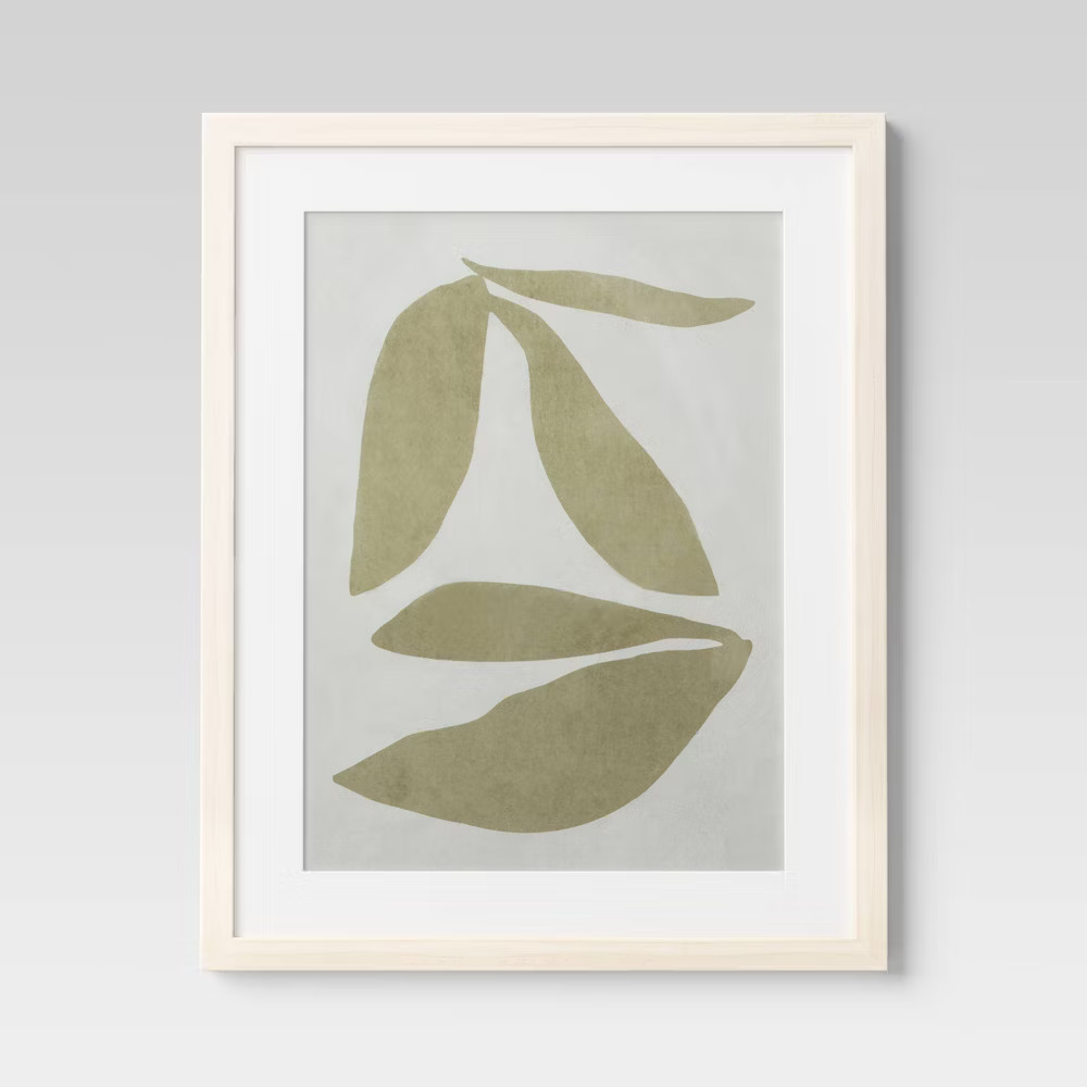 Threshold Botanical Leaf Duo Minimalist Poster Modern Set of 2 16"x20" Wall