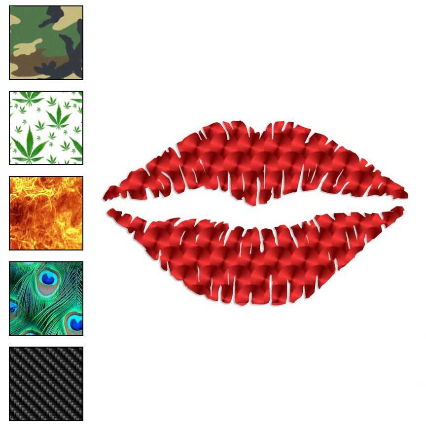 Kiss Lips Lipstick, Vinyl Decal Sticker, 40 Patterns & 3 Sizes, #432
