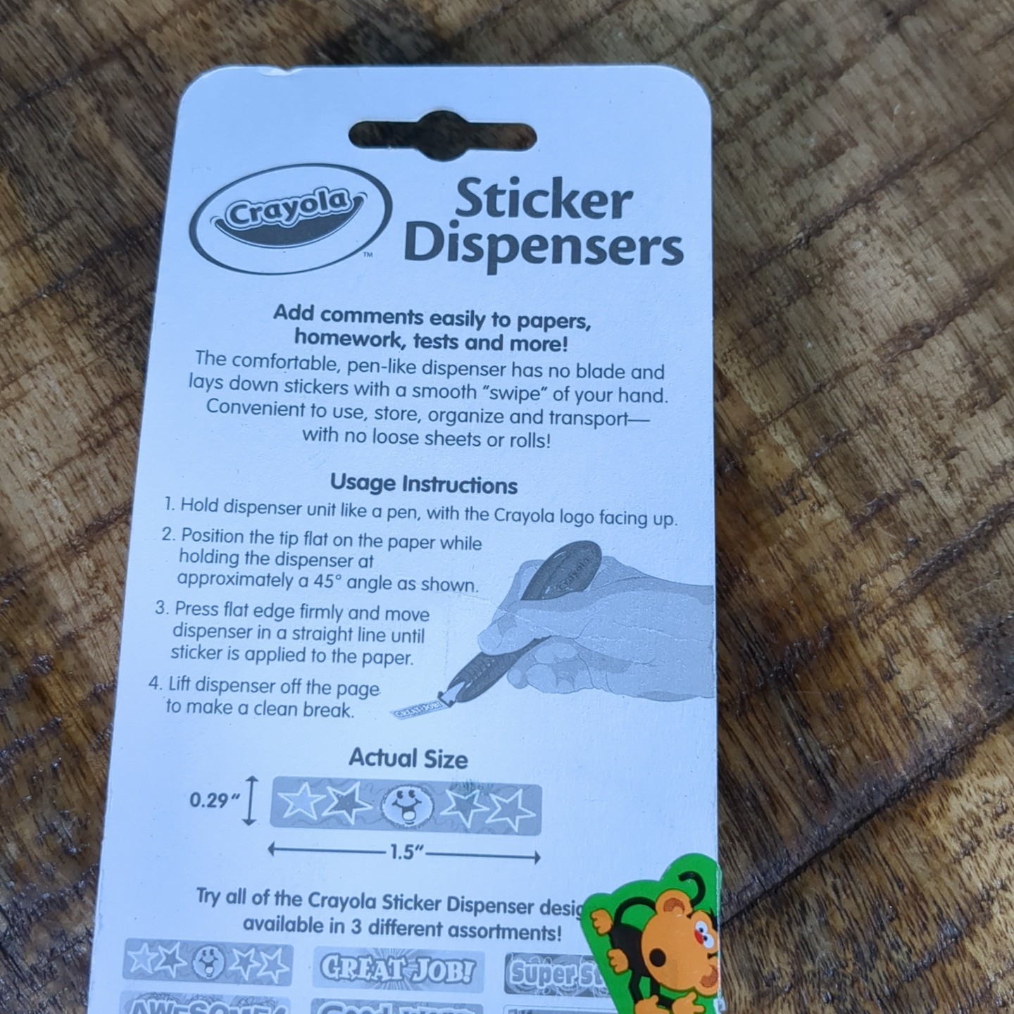 Crayola Vintage Stickers Dispensers stars,AWESOME!Super Student,&Sign