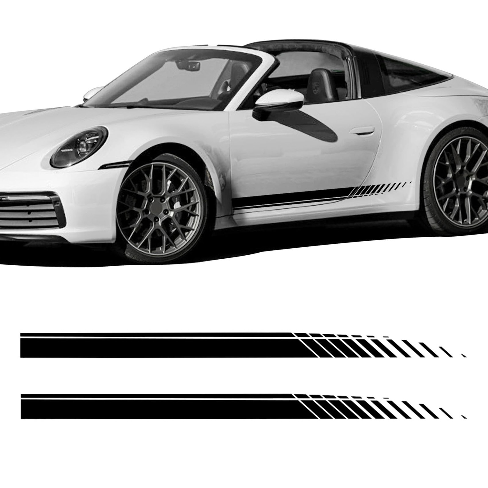 2Pcs Sports Racing Stripe Graphic Stickers, Side Door Vinyl Decals, Universal…