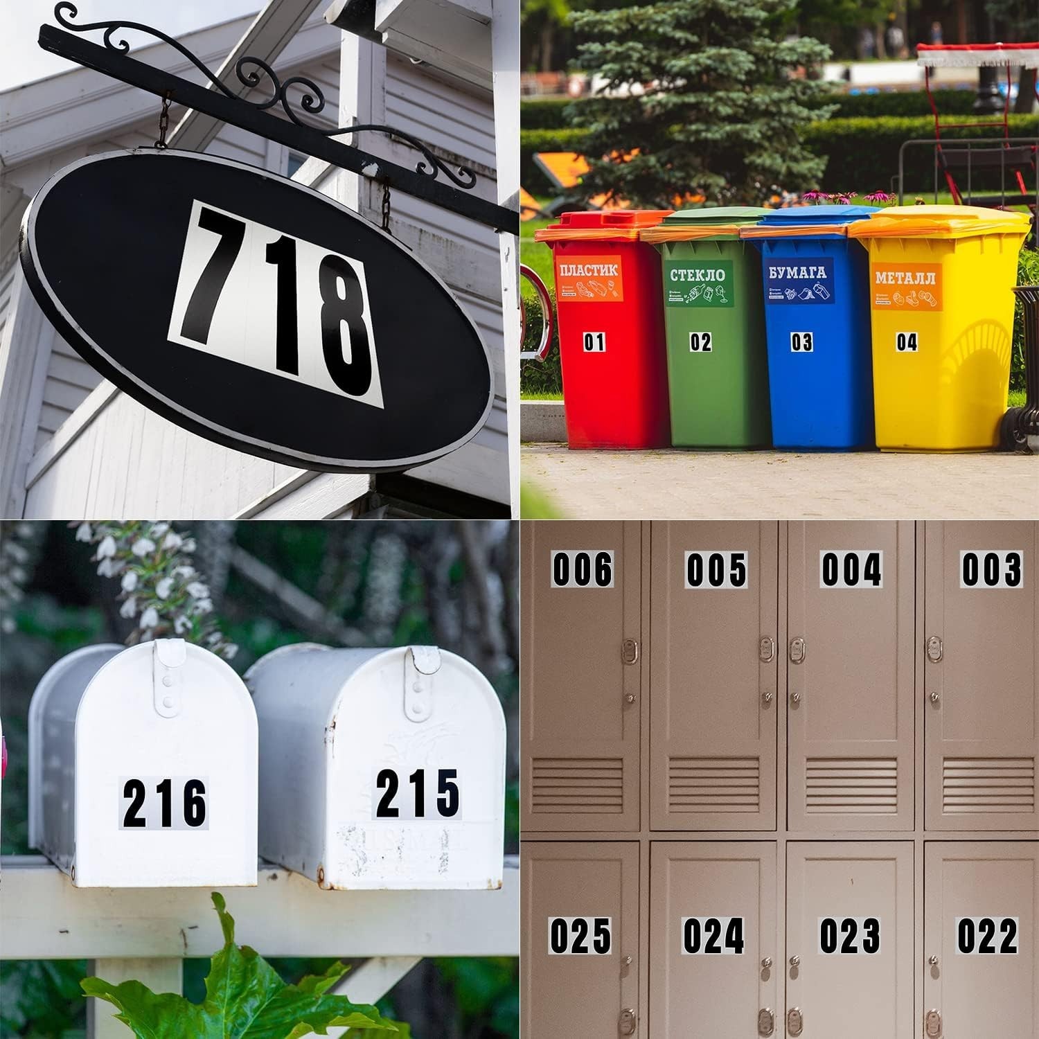 Versatile Reflective Number Stickers for Mailboxes, Doors & Vehicles – 60 Count