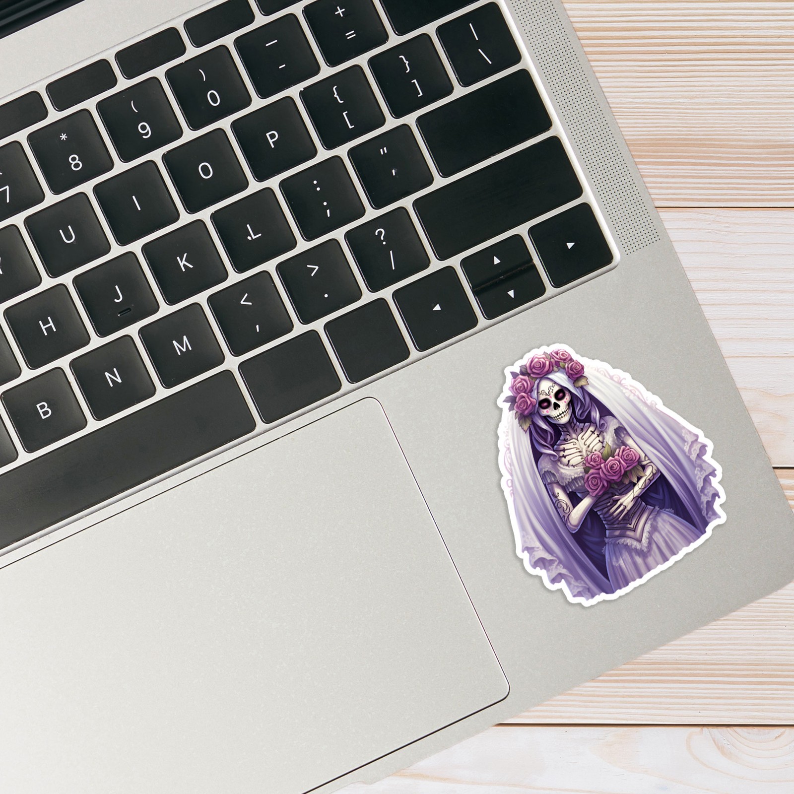 Purple Veil Day of the Dead Bride Skeleton – Vinyl Decal Sticker – #1876