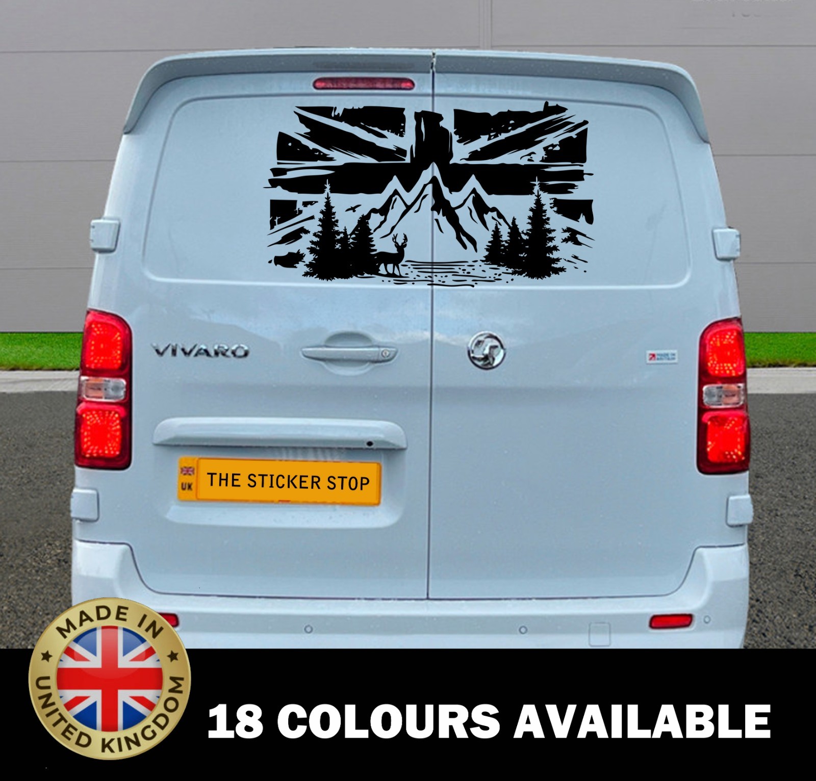 Union Jack Mountain Vinyl Decals Camper Van Caravan Motorhome Sticker Graphic